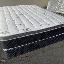 King Dream Bamboo Collection Pillow Top Mattress And Boxspring 
