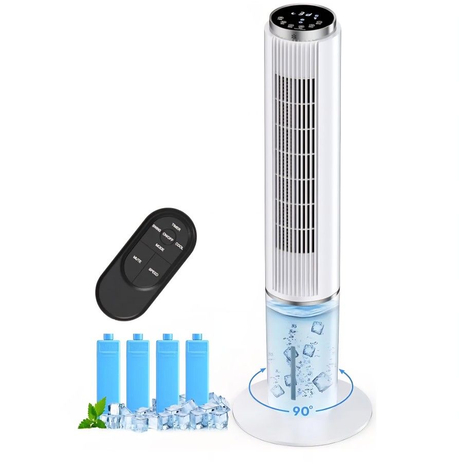 42 INCH Portable Air Conditioners w/LED Touch Screen, 4 Mode&3 Speed,1-Gal Tank for 15H Cooling Evaporative Air Cooler,12H Timer