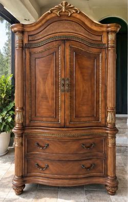 Kevin Charles Wood Armoire with Drawers