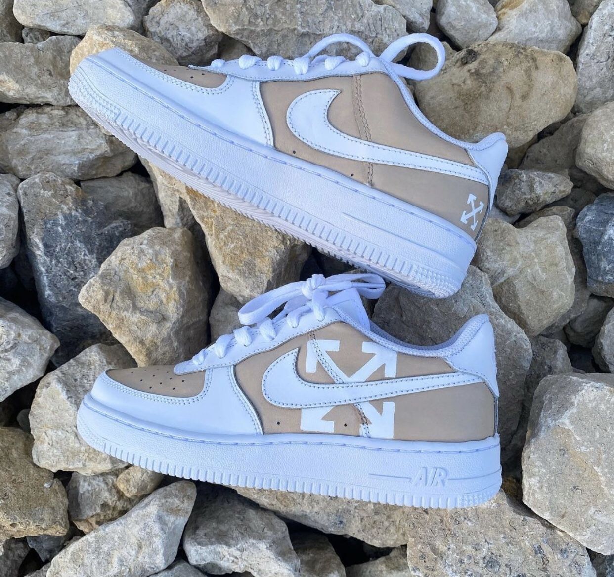 Nude Off white Nike Air Forces (READ DESCRIPTION )