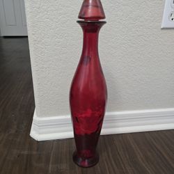 Vintage Red Empoli Swung Genie Vase