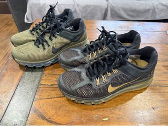 Nike Air Max 2013 - 2 pairs Black/Gold & Green size 8