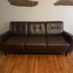 Dark Brown Leather Couch