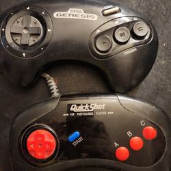 Sega Controllers 2 Original And Quick Shot