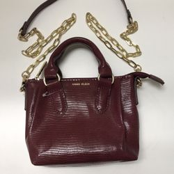 Ann Klein Lizard Embossed Mini Crossbody Satchel Bag New