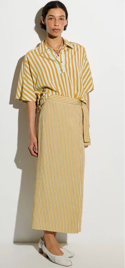 Sessùn LIDO LOVE ST Lagune Striped Matching Set XS 34 Wrap Skirt France