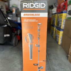 NEW Ridgid 18V Brushless 2-Tool String Trimmer & Blower Combo Kit #R019001