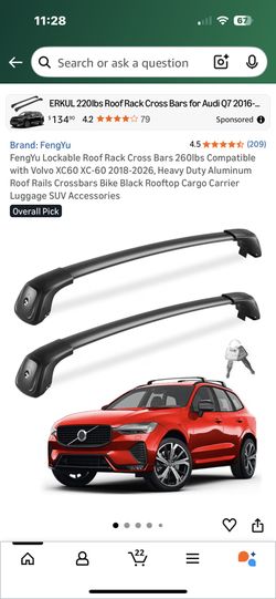 New Roof Rack Cross Bars, Volvo Xc 60