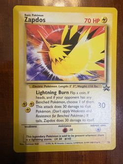 Pokemon Zapdos #23 Vintage Black Star Promo Non-Holo 2000 NM ⚡️