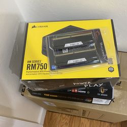 computer parts) Ram, power supply, mother board, Case