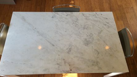 West Elm Dining Table, 60", White Marble Top