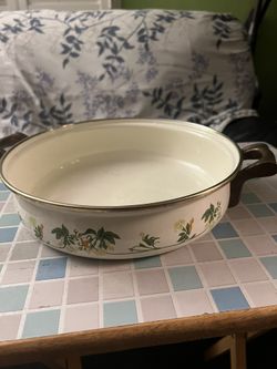 Vintage Asta Fissler Geranium/Honeysuckle Enamelware