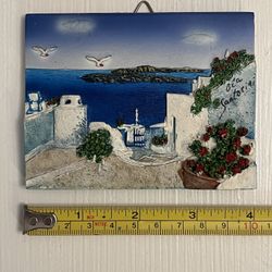 3D Embossed Handmade & Painted Oia Santorini Greece