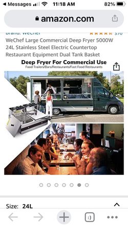 WeChef 5000W Electric Countertop Deep Fryer Dual Tank Commercial Restaurant  24 L