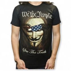 We The People See The Truth Patriotic American Flag Face Mask T-shirt