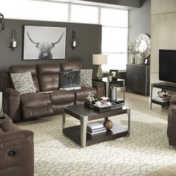 Jesolo Coffee Reclining Living Room Set (SOFA and LOVESEAT