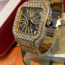 VVS MOISSANITE WATCH NEW💎 PASSES DIAMOND TESTER✅ BOX AND PAPERS✅ SWISS MOMENT✅ 