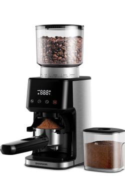 SHARDOR Conical Burr Espresso Coffee Grinder Electric with Precision Timer 2.0, Touchscreen Adjustable Burr Mill with 51 Precise Settings for Home Use