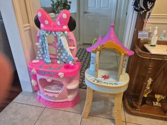 Minnie mouse kitchen and Rapunzel vanity