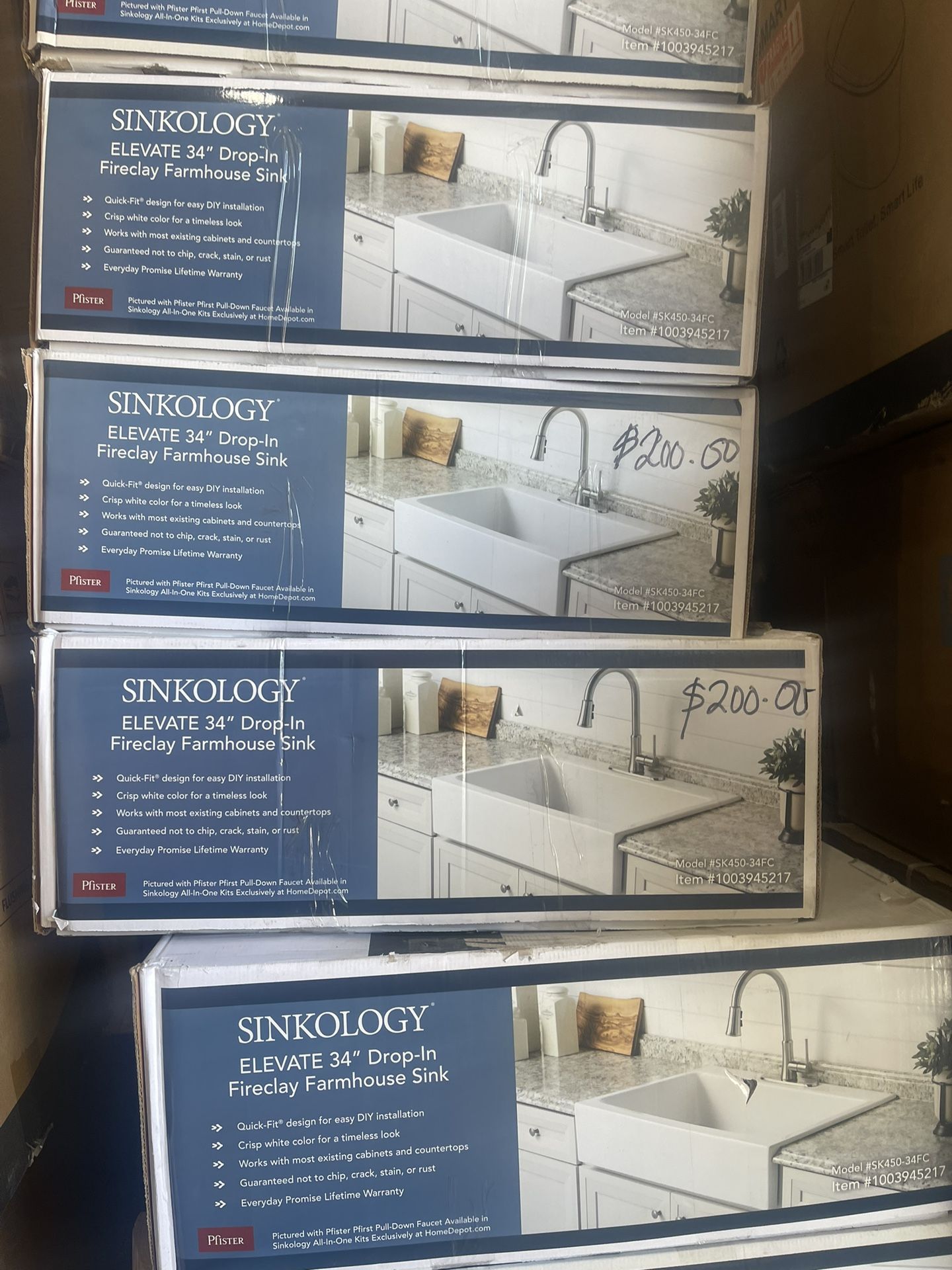 SINKOLOGY Josephine 34 in. 3-Hole Quick-Fit Farmhouse Apron Front Drop-in Single Bowl Crisp White Fireclay Kitchen Sink 3.6k