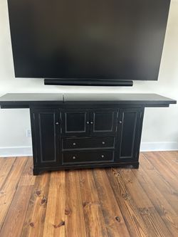 Black, solid wood buffet