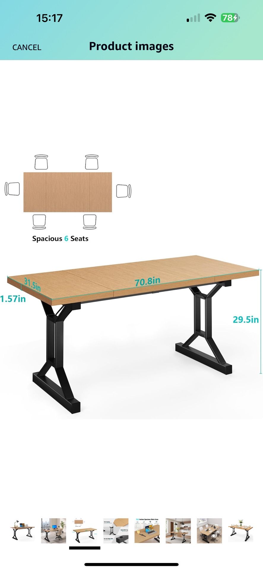 [New] 70.8-Inch Wooden Desk, Modern Executive Desk，Large Farmhouse Home Office Desks, Simple Study Computer Table, Desk Tables for Home & Dining