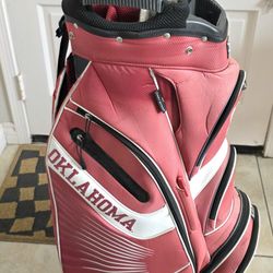 Team Effort NCAA The Bucket Cooler Cart Golf Bag Oklahoma Sooners *Sun Fade*  with multiple zip pockets cart strap