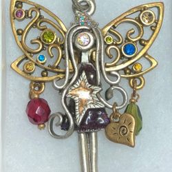 Beautiful Vintage Unique Angel Pendant Different stone colors