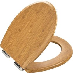 (NEW) PIKLiDs Toilet Seat, Slow Close, Premium Laminated Woodgrain Finish, Quick Release  (Round)