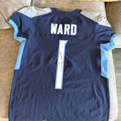 Official Titans QB  Cam Ward autograph jersey !