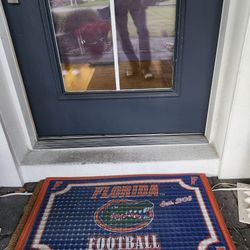 Orang Blue Florida Gators Door Mat Waffle Pattern Doormat
