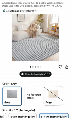 Rug 8x10 gray color $85
