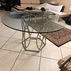 Argent Glass Round Table