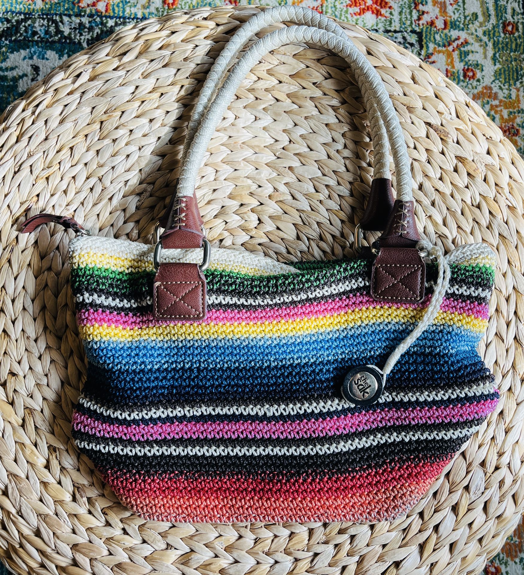 The Sak Multi Color Crochet Hand bag Purse
