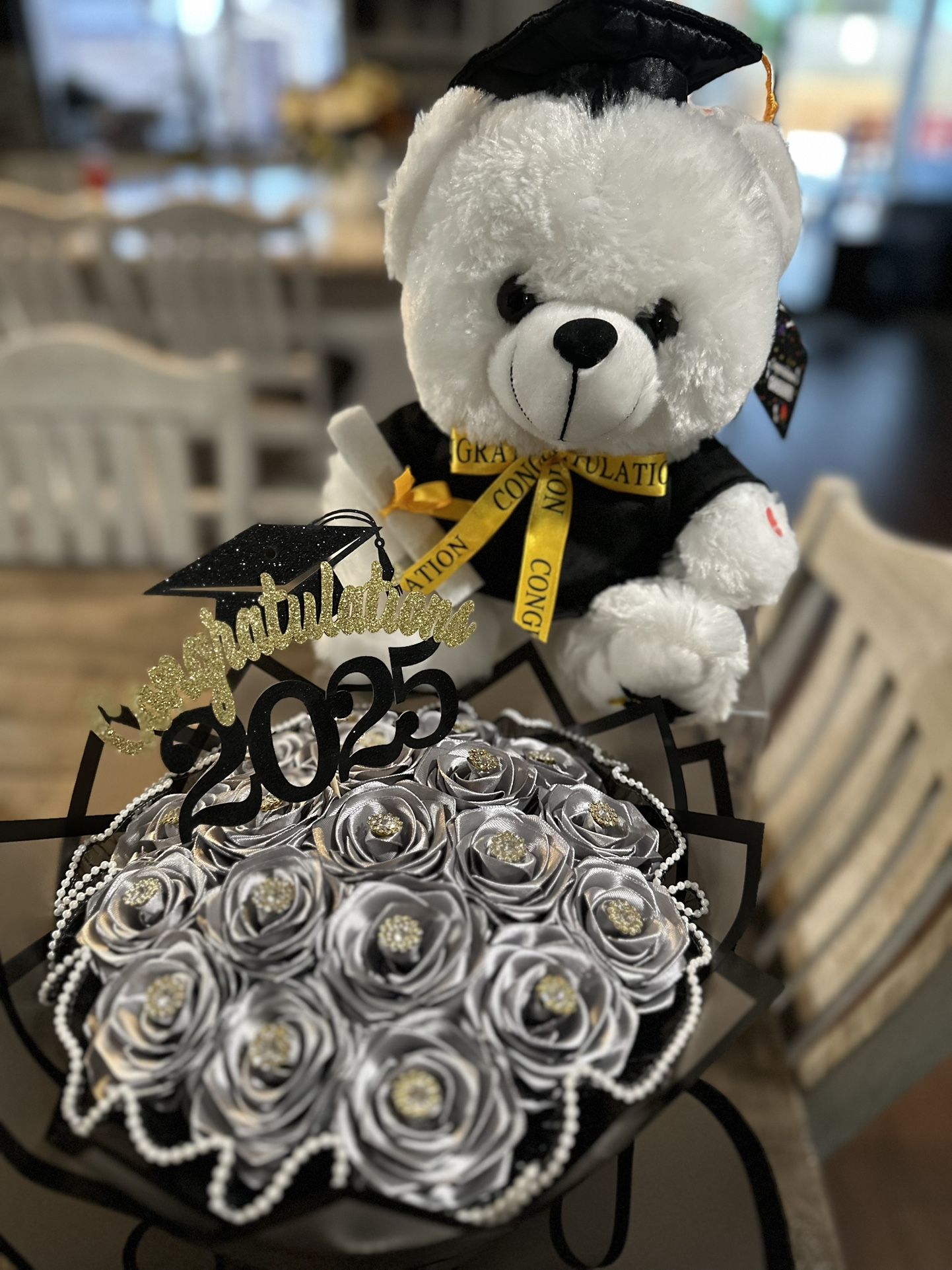Eternal roses With Singing Teddy Bear 