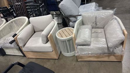 ❤️‍🔥 Set of 3 pieces of boho style patio rattan furniture