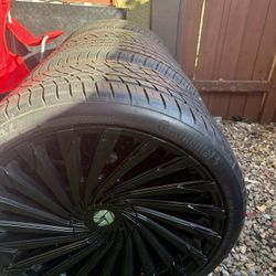 5x120 Azara AZA-501 Black Wheels w/Tires Clean OBO
