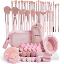 Spring Makeup Tool Set, 49pcs/set Makeup Tools with Storage Bag, Soft Makeup Brush