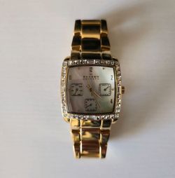 Skagen Denmark Gold-Tone Multifunction Watch - Mother of Pearl Dial - Crystal Bezel
