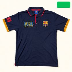 Retro FC Barcelona Navy Polo Shirt