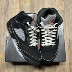 Black Metallic Jordan 5s Size 11