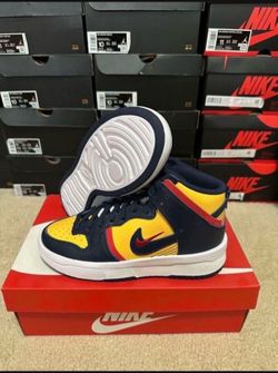 Nike Dunk High Rebel Michigan Navy Sneaker Shoes DH3718-701 Womens Size 8 Brand New