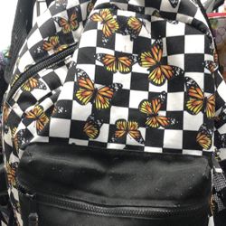 Checkered Butterfly Backpack By Spencer’s 