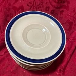 Saucer Japan Galaxy Stone Ware Blue Rim Springtime stoneware Lot Of 7