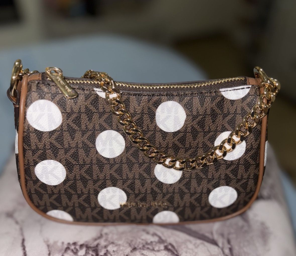 Michael Kors Polka Dot Purse With Matching Wallet