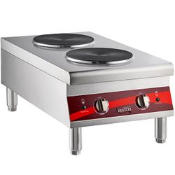 Avantco CER-200 Dual Solid French-Style Burner Countertop Electric Range - 208/240V, 3,000/4,000W, Hot Plate