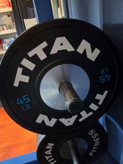 Pair of 45lb Competition Bumper Weight Plate TITAN FITNESS