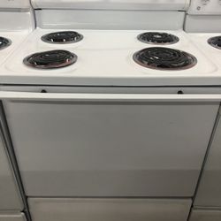 White Coil Top Stove 