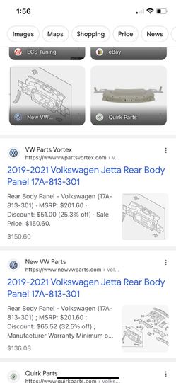Jetta 2019-21 Rear Body Panel. Oem