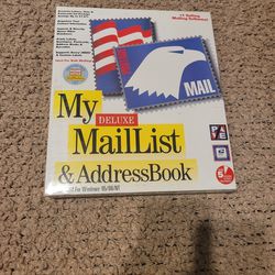 NWT MY DELUXE MAIL LIST & ADDRESS BOOK CD ROM FOR WINDOWS 95/98/NT